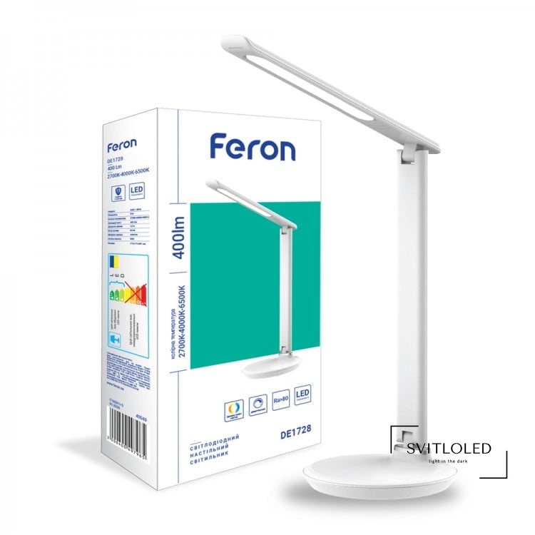Настільна лампа Feron DE1728 9 Вт 2700-6500 К Білий (40049)