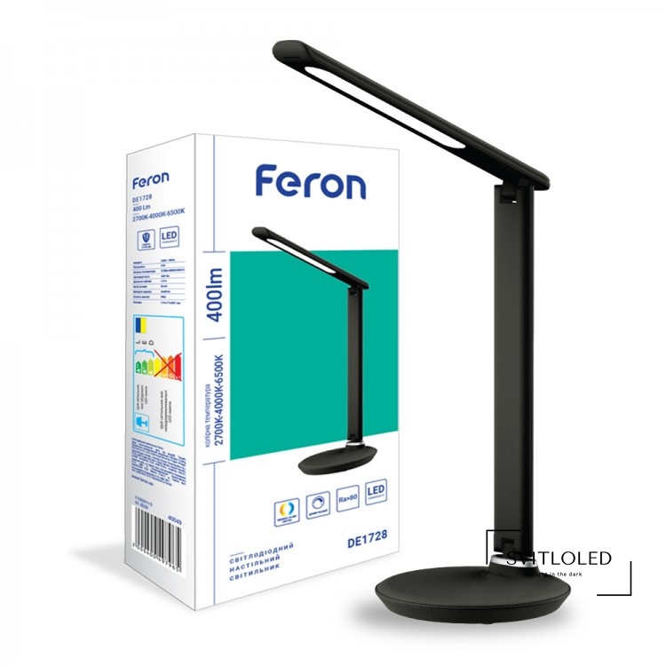 Настільна лампа Feron DE1728 9 Вт 2700-6500 К Чорний (40050)