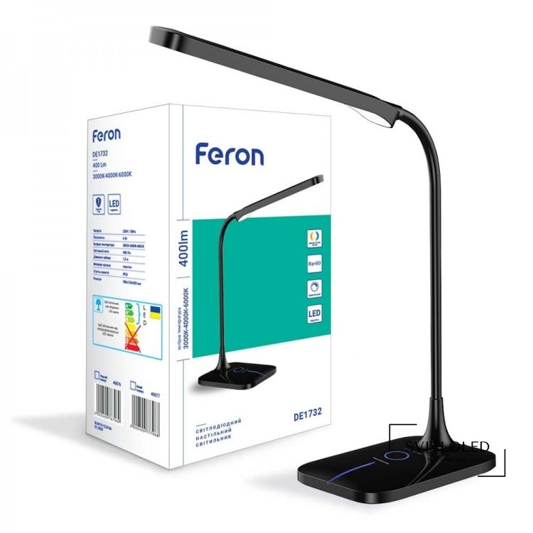 Настільна лампа Feron DE1732 6 Вт 3000-6000 К Чорний (40076)