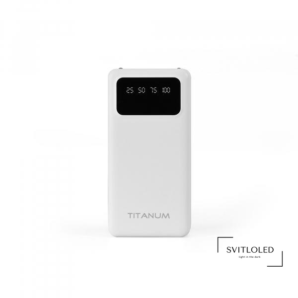 Повербанк Titanum 30000mAh OL03 Білий (27482), 30000, 2, Micro USB, Type-C, 2USB, 140mm х 69mm х 38mm, 600г., Білий