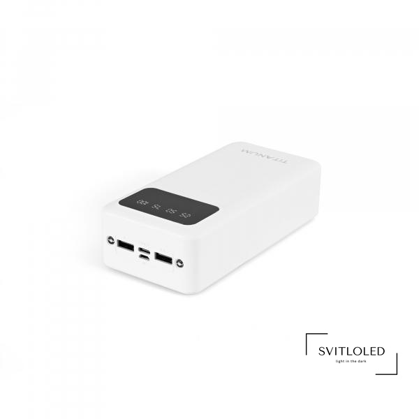 Повербанк Titanum 30000mAh OL03 Білий (27482), 30000, 2, Micro USB, Type-C, 2USB, 140mm х 69mm х 38mm, 600г., Білий