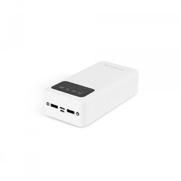 Повербанк Titanum OL03 30000mAh Белый (27482), 30000, 2, Micro USB, Type-C, 2USB, 140mm х 69mm х 38mm, 600г., Белый