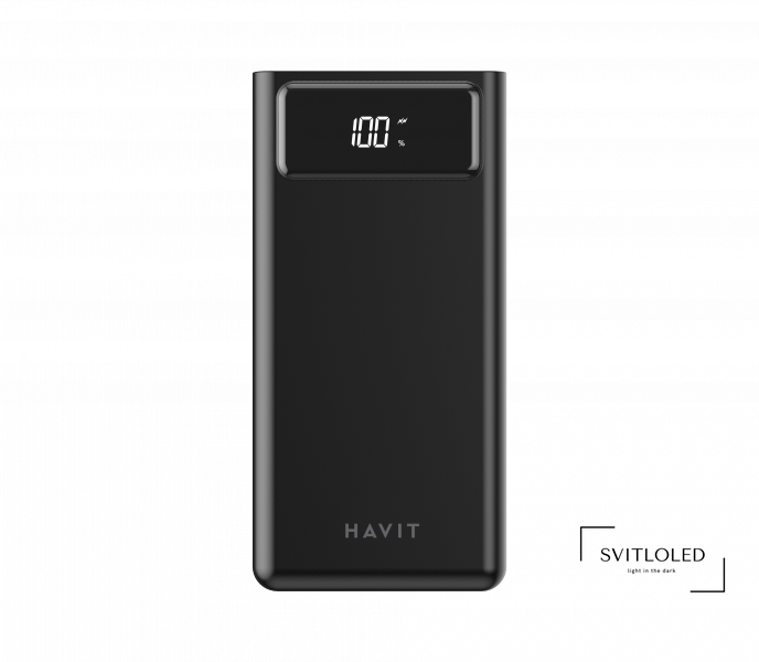 Повербанк з ліхтариком Havit 40000 mAh HV-PB56 QC+PD Чорний (27562)