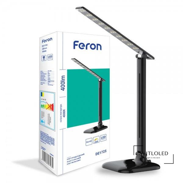 Настільна лампа Feron DE1725 9 Вт 4000 К Чорний (29860)