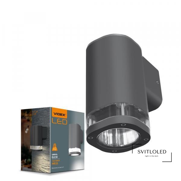 Світильник вуличний настінний Videx VL-AR071G під лампу Сірий (26554)