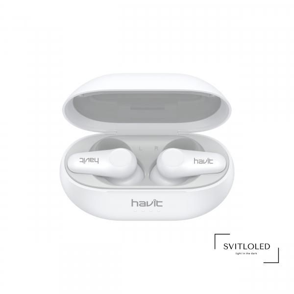 Безпровідні навушники Havit TW915 TWS 40mAh х 2 Білий (26092), Бездротові, Bluetooth, Вакуумні, Білий, 20Hz-20kHz, 10, 22dB, 10, 32, 6, 2