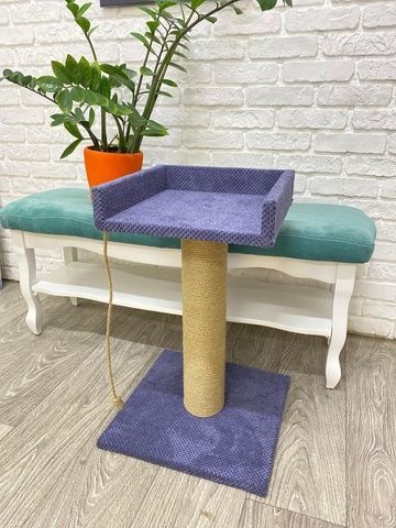 Кігтеточка з лежанкою для котів 61*40*40 см Синій