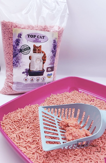 Наповнювач для туалету соєвий Лаванда Top-Cat Tofu (6л)