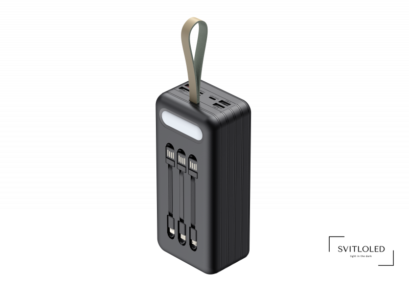 Повербанк Havit HV-PB71 з ліхтариком 50000 mAh Чорний (27563)