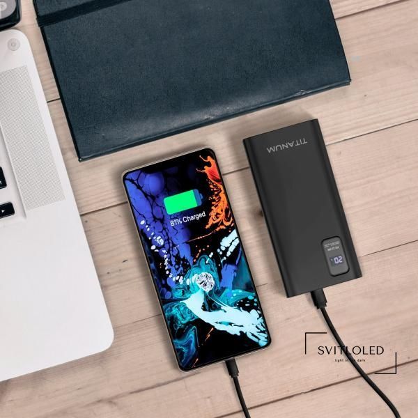 Повербанк Titanum 727S 20000 mAh 22,5 Вт Чорний (27362)