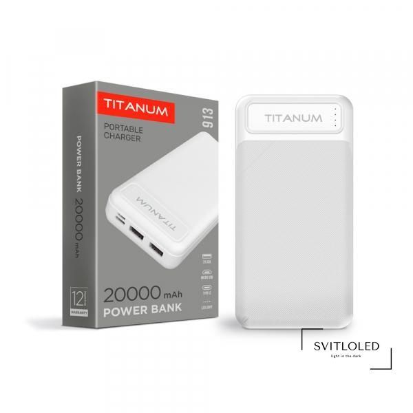 Повербанк Titanum 913 20000 mAh Білий (27357)