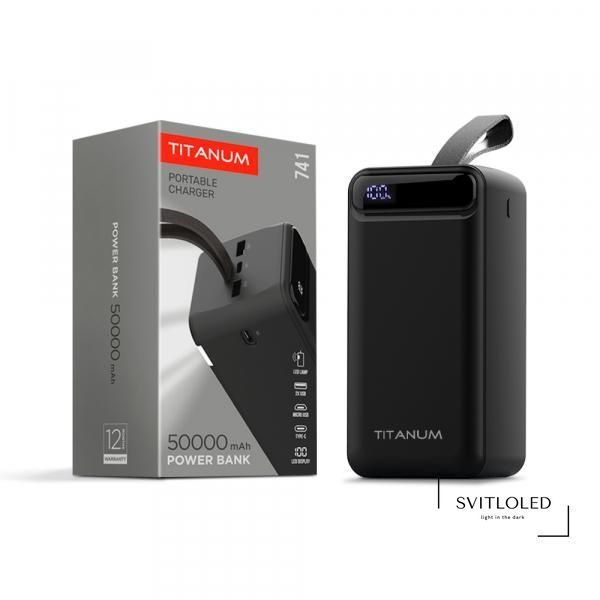 Повербанк Titanum 741 50000 mAh Чорний (27360)