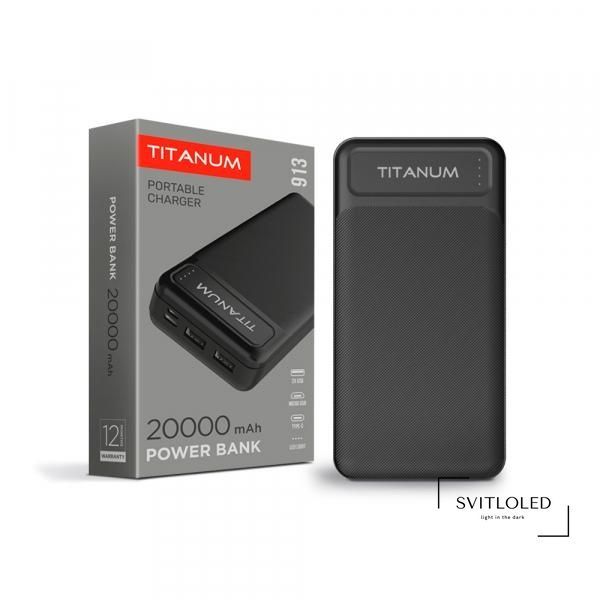Повербанк Titanum 913 20000 mAh Чорний (27356)