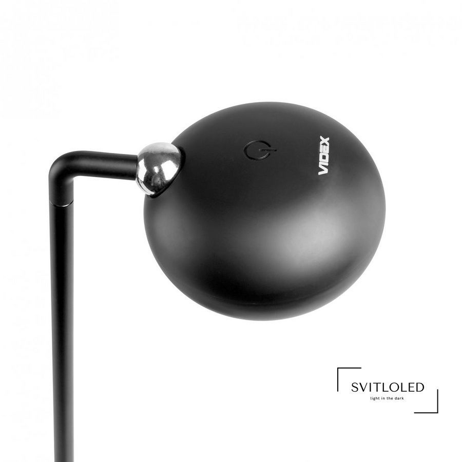 Настільна лампа з акумулятором 3 Вт 1800 mAh Videx VLE-TF18B 3000-5500 K Чорна (27855), 3, На підставці; На прищіпці, Пластик, метал, 35,6, 12, 12