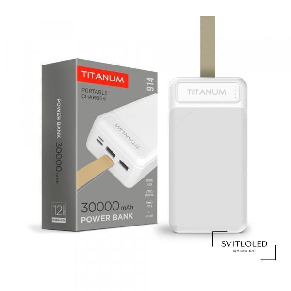 Повербанк Titanum 914 30000 mAh Білий (27359)