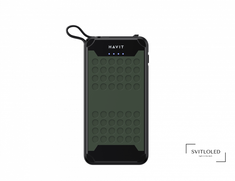 Повербанк захищений Havit FS214 з ліхтариком IP67 10000 mAh Green (27522)