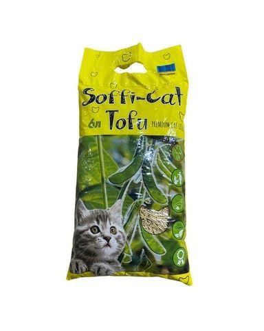 Наповнювач для котячого туалету соєвий 2,6 кг (6 л) Soffi-Cat Tofu Гіпоалергенний (без запаху)
