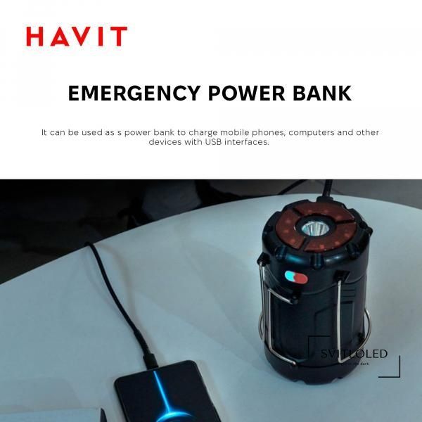 Ліхтар кемпінговий багатофункціональний Havit HV-S006 3 Вт 300 Lm (27335)