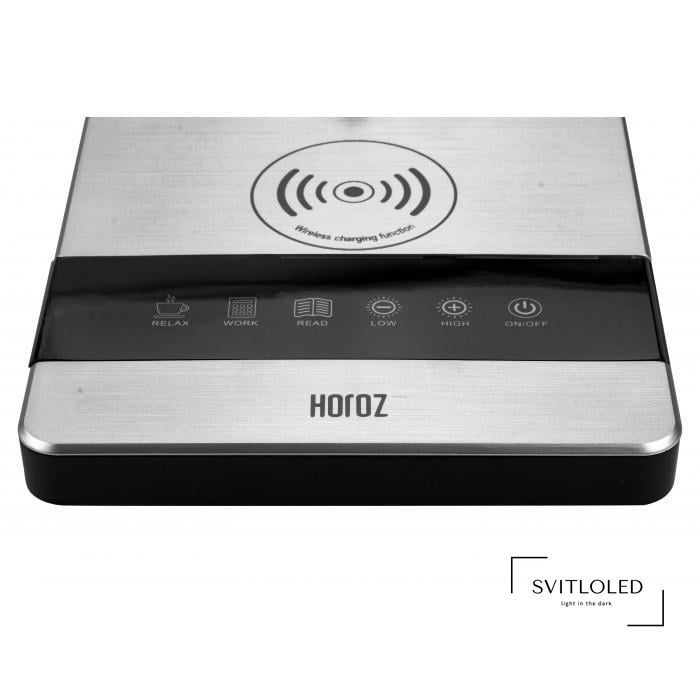 Настільна лампа Horoz Alev 10 Вт 3000-6000 K бездротова зарядка Срібло