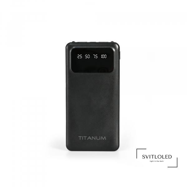 Повербанк Titanum OL21 10000 mAh Чорний (27478), 10000, 2, Micro USB, Type-C, 2USB, 140mm х 68mm х 16mm, 220г., Чорний