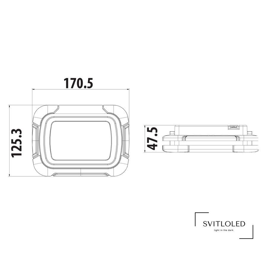 Ліхтарик прожектор PANDA-10 Horoz 10 Вт 2600 mAh 6400 K Чорний (068-023-0010-010)