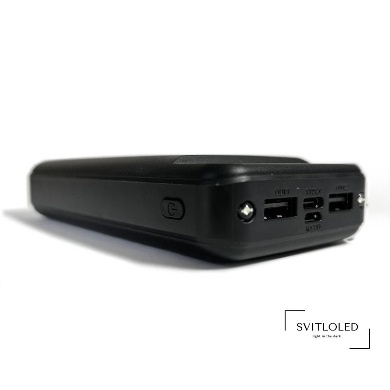 Повербанк з ліхтариком ElectroHouse 20000 mAh type-c Чорний (EH-P-02-B), 20000, 2, USB|USBx2|micro USB|Type-C, 139х68х28 мм, Чорний